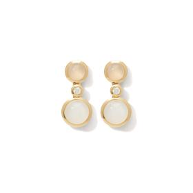 Tamara Comolli BOUTON 2 Ohrringe Cabochons Classic 'Sand'  E-BOU-2-San-Cl-yg