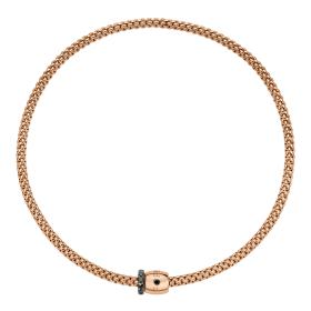 FOPE Solo Flex'it Halskette mit dekorativem Verschluss und schwarzem Diamantpavé 62606CX_PN_R_X1X_034