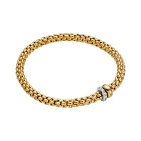 FOPE Solo Flex'it Armband mit zwei Rondellen und Pavé-Fassung 62406BX_PB_G_BGX_0XS