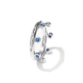 Tamara Comolli GYPSY Ring Crown Brilliant Cut 'Ocean'  R-Gyp-C-Br-Oce-wg