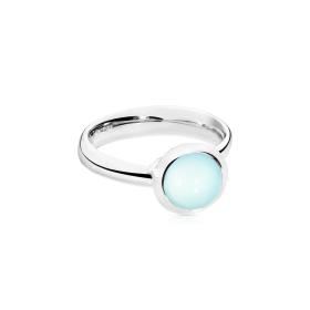Tamara Comolli BOUTON Ring small Aqua Chalcedon R-BOU-s-ChAq-wg