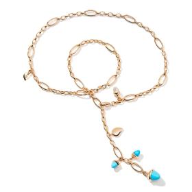 Tamara Comolli MIKADO Collier Delicate Türkis mit Diamond Pavé  N-M-Del51-Tur-p-rg