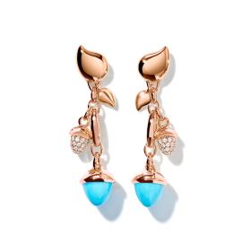 Tamara Comolli MIKADO Ohrringe Dangling 2 Acorns 'Turquoise' E-M-d-2-Tur-p-rg