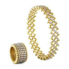 Serafino Consoli Serafino Multi-Size Ring und Armreif S.RB 7M2 YG WD