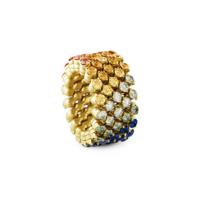 Serafino Consoli Brevetto Multi-Size Ring RMS 5F4 YG RAINBOW