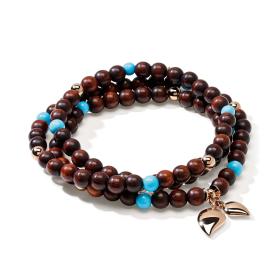 Tamara Comolli INDIA Armband medium Snake Wood Türkis B-IND-SWTur-3-m-rg