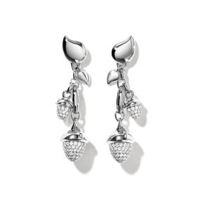 Tamara Comolli MIKADO Dangling 2 Acorns Ohrringe mit Diamant Pavé   E-M-d-2-p-wg