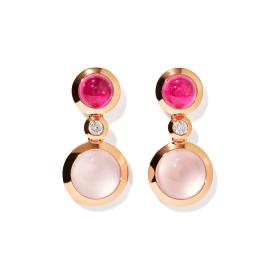 Tamara Comolli BOUTON Ohrringe 2 Cabochons 'Blush' E-BOU-2-Blu-Cl-rg