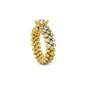Serafino Consoli Brevetto Solitaire Multi-Size Ring RMS SL WD 075 3H2 YG WD