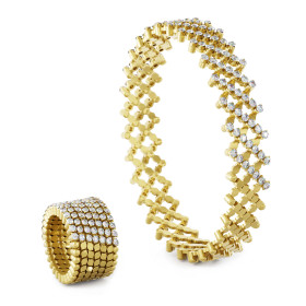Serafino Consoli Serafino Multi-Size Ring und Armreif S.RB 7H2 YG WD