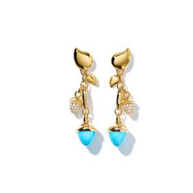 Tamara Comolli MIKADO Ohrringe Dangling 2 Acorns 'Turquoise' E-M-d-2-Tur-p-yg