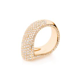 Tamara Comolli SIGNATURE Ring Drop mit Diamant Pavé R-Dr-p-rg