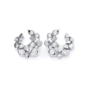 Tamara Comolli SNOWFLAKES Hoop Classic alternating Earrings E-SF-Ho-Cl-alt-wg