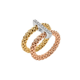 FOPE Prima doppelter Mesh-Ring mit Diamantpavé 74008AX_BB_3_XBX_0XS