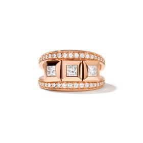 Tamara Comolli CURRICULUM VITAE 3 Ring mit Diamant Pavé medium R-CV3-m-Pr-p-rg