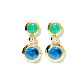 Tamara Comolli BOUTON Ohrringe 2 Cabochon 'Lagoon' Classic E-BOU-2-Lag-Cl-yg