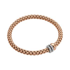 FOPE Solo Flex'it Armband mit drei Rondellen und Pavébesatz 62506BX_PB_R_BRX_0XS
