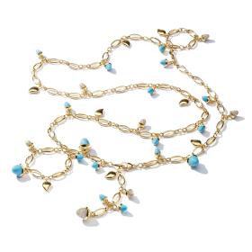 Tamara Comolli Lange MIKADO Kette Turquoise N-M-100-Tur-p-yg