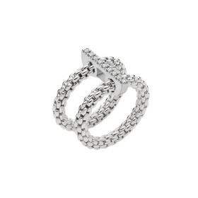 FOPE Prima doppelter Mesh-Ring mit Diamantpavé 74008AX_BB_B_XBX_0XS