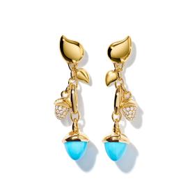 Tamara Comolli MIKADO Ohrringe Dangling 2 Acorns 'Turquoise' E-M-d-2-Tur-p-yg