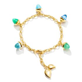 Tamara Comolli MIKADO Armband Flamenco Charm 'Lagoon'  B-MFL-Ch-Lag-yg
