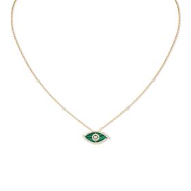 Messika Lucky Eye Malachit Halskette 12592-YG