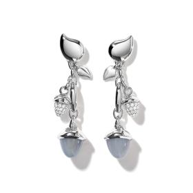 Tamara Comolli MIKADO Ohrringe  Dangling 2 Acorns 'Cashmere' mit Diamant Pavé  E-M-d-2-Cas-p-wg
