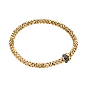 FOPE Solo Flex'it Armband mit zwei Rondellen und schwarzer Pavé-Fassung 62406BX_PN_G_1GX_0XS