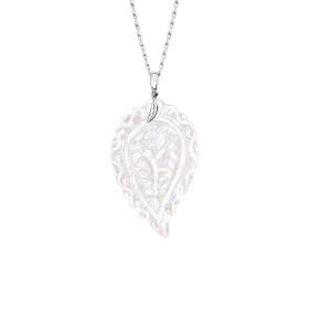 Tamara Comolli INDIA Leaf Anhänger large Perlmutt P-IND-l-MPw-wg