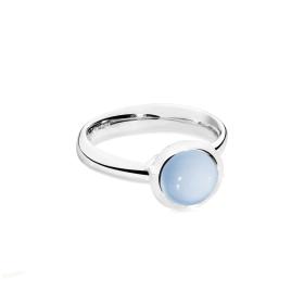 Tamara Comolli BOUTON large Ring Chalcedony blue R-BOU-s-ChBl-wg