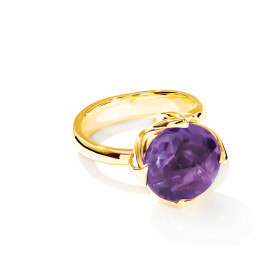 Tamara Comolli TULIP Ring Large mit Amethyst R-TUL-l-Am-yg