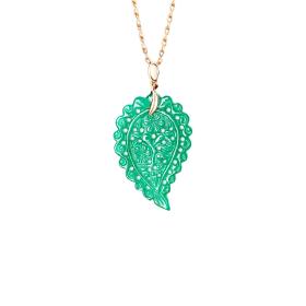 Tamara Comolli INDIA Leaf Anhänger medium Grüner Onyx P-IND-m-Jad-rg