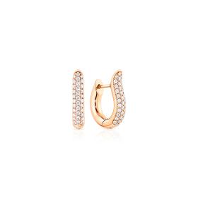 Tamara Comolli SIGNATURE Hoop Ohrringe small mit Diamant Pavé  18 K Roségold E-Ho-s-p-rg