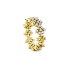Serafino Consoli Brevetto Flower Multi-Size Ring RMS FL H2 YG WD