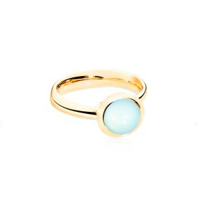 Tamara Comolli BOUTON Ring small Aqua Chalcedon R-BOU-s-ChAq-yg