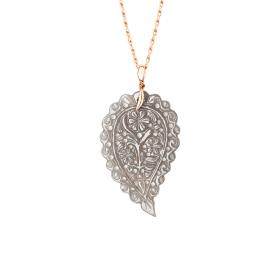 Tamara Comolli INDIA Leaf Anhänger large grauer Chalcedon P-IND-l-Gre-rg
