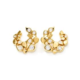 Tamara Comolli SNOWFLAKES Hoop Classic alternating Earrings E-SF-Ho-Cl-alt-yg