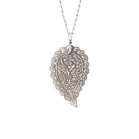 Tamara Comolli INDIA Leaf Anhänger large grauer Chalcedon P-IND-l-Gre-wg