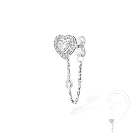 Messika Einzelner Joy Coeur Ohrring mit Kette 11557-WG