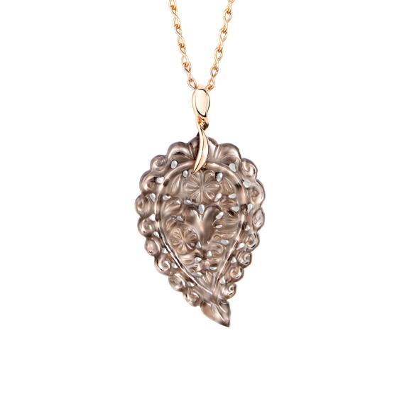 Tamara Comolli-INDIA Leaf Anhänger medium 18 K Roségold-P-IND-m-Smo-rg-1