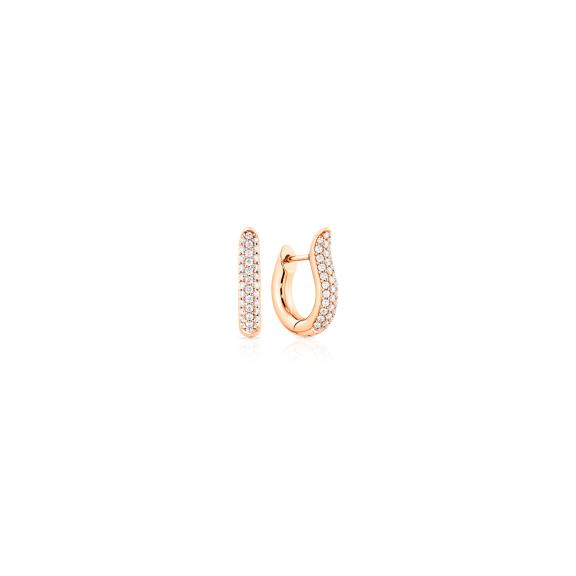 Tamara Comolli-SIGNATURE Hoop Ohrringe small mit Diamant Pavé 18 K Roségold-E-Ho-s-p-rg-1