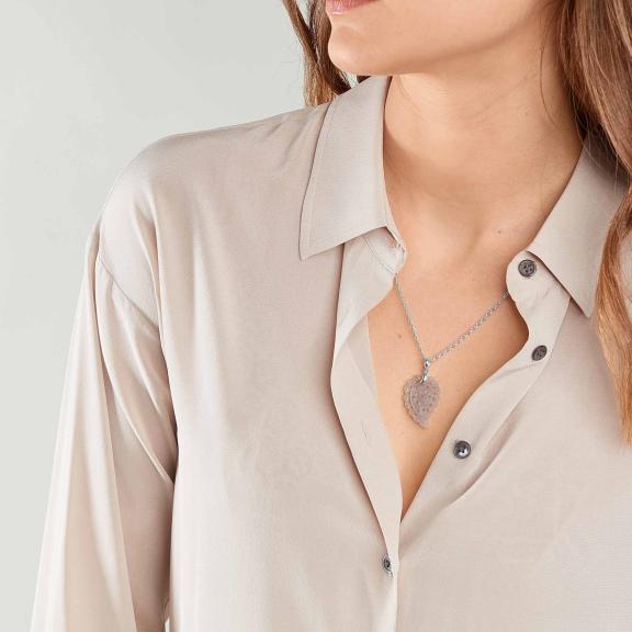 Tamara Comolli-INDIA Leaf Anhänger small Grauer Chalcedon-P-IND-s-Gre-wg-2