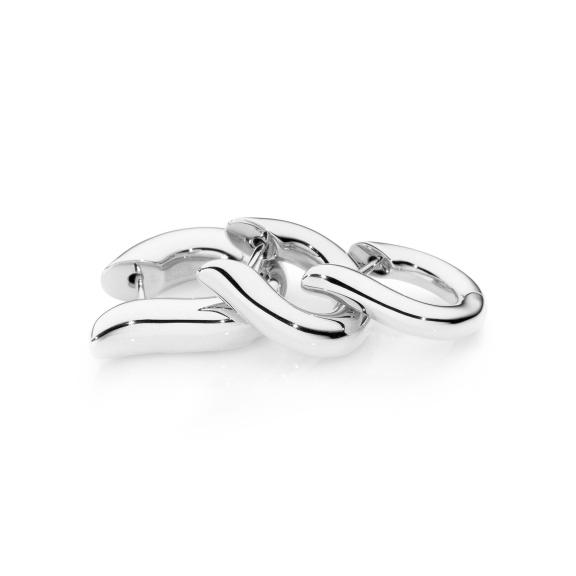 Tamara Comolli-SIGNATURE Hoop Ohrringe small 18 K Weißgold-E-Ho-s-wg-3