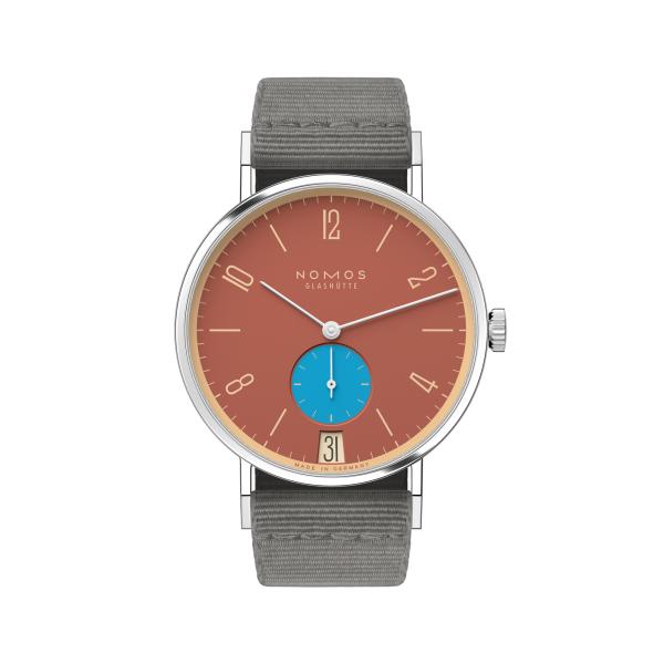 NOMOS Glashütte Tangente 38 Datum Ziegelblau  (Ref: 179.S27)