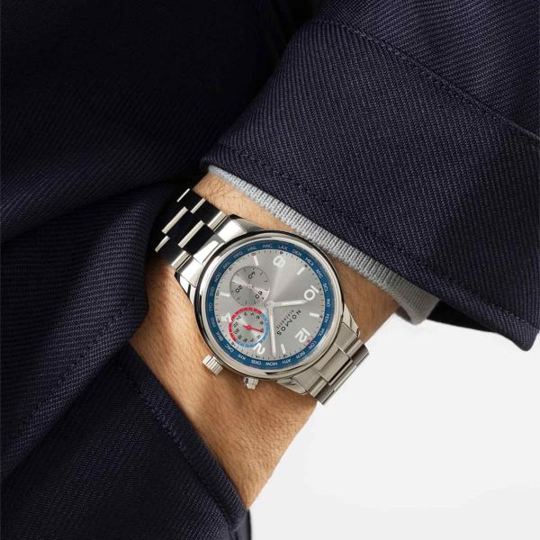 NOMOS Glashütte Club Sport Neomatik Weltzeit silber (Ref: 791)