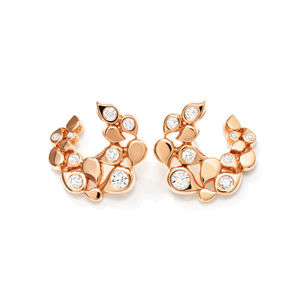 Tamara Comolli SNOWFLAKES Hoop Classic alternating Earrings (Ref: E-SF-Ho-Cl-alt-rg)