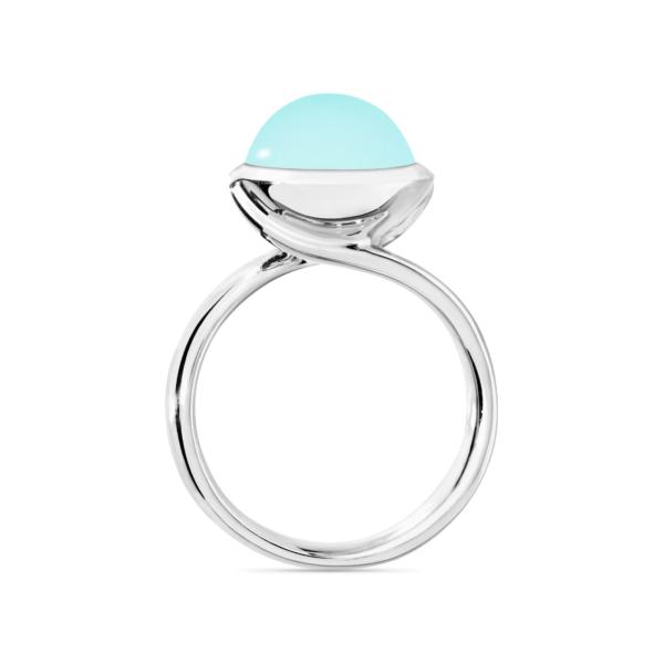 Tamara Comolli BOUTON Ring large Aqua Chalcedon (Ref: R-BOU-l-ChAq-wg)