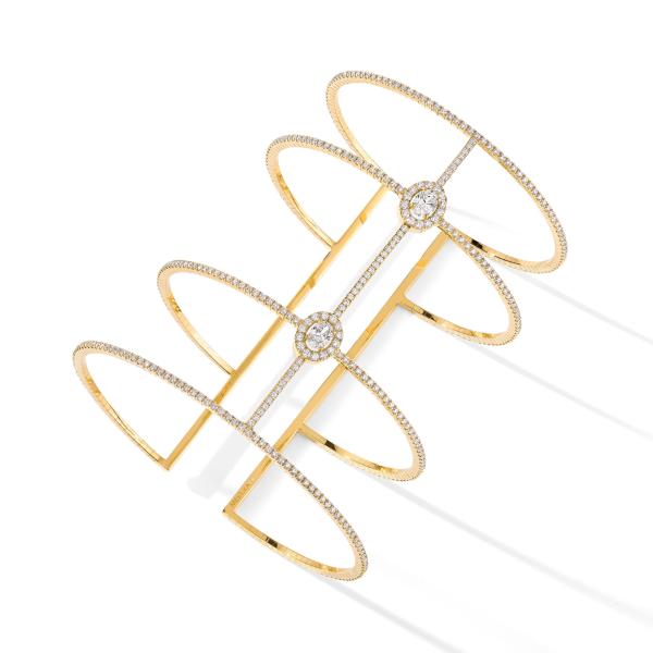 Messika Glam'Azone Skinny 4 Rangs Pavée Armband (Ref: 05694-YG)
