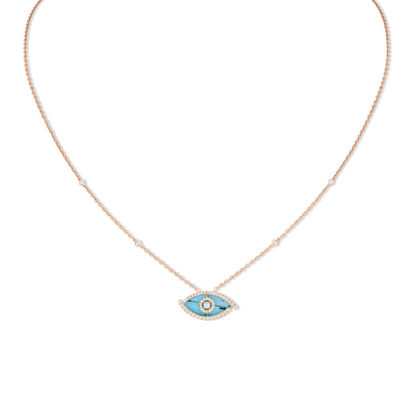 Messika Lucky Eye Türkis Halskette (Ref: 12952-PG)