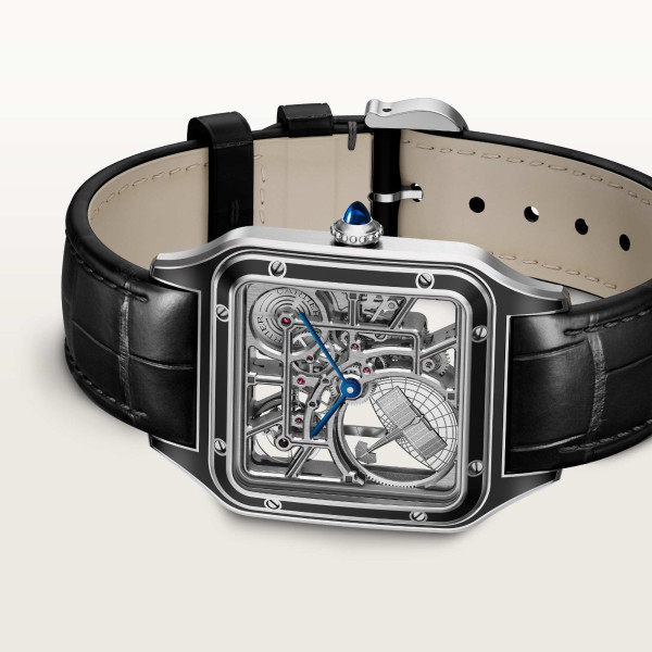 Cartier Santos-Dumont skelettiert mit Mikrorotor (Ref: WHSA0044)